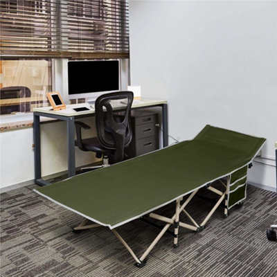 Yaheetech Army Green Metal Folding Camping Bed with Carry Bag