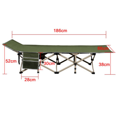 Yaheetech Army Green Metal Folding Camping Bed with Carry Bag - 3