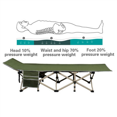 Yaheetech Army Green Metal Folding Camping Bed with Carry Bag - 6