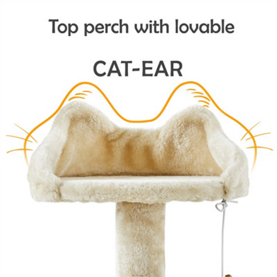 Yaheetech Beige 144.5cm Cat Tree Tower with Condos & Scratching Posts & Platforms