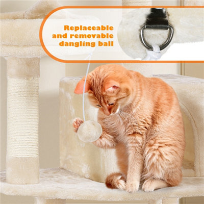Yaheetech Beige 158cm Multi Level Cat Tree Large Cat Tower w/Condo and Hammock