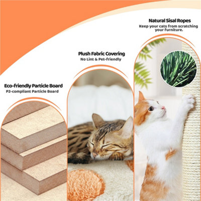 Yaheetech Beige 165cm Multilevel Cat Tree Plush Cat Tower Medium
