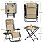 Yaheetech Beige 3pcs Outdoor Zero Gravity Chairs with Table