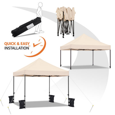 Yaheetech Beige 3x3m Heavy Duty Pop Up Gazebo - 4