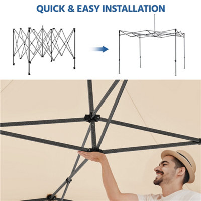 Yaheetech Beige 3x3m Heavy Duty Pop Up Gazebo - 8