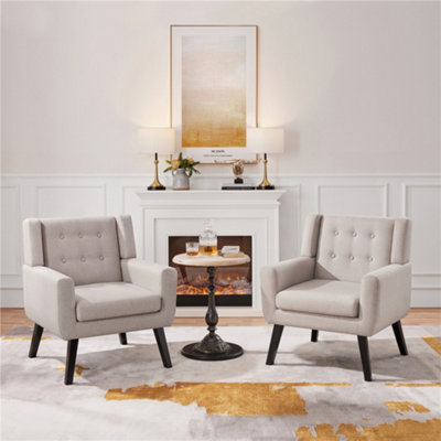 Tufted beige chair sale