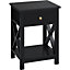 Yaheetech Black 1 Drawer Bedside Table X shape (H)550mm (W)400mm (D)300mm