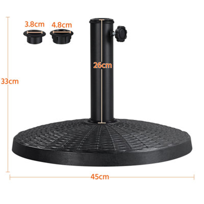 Yaheetech Black 10kg Heavy Duty Patio Market Umbrella Base - 3