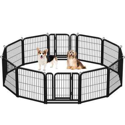 Yaheetech Black 12 Panel Dog Pen Metal Pet Playpen 63x63cm - 3