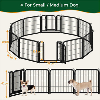 Yaheetech Black 12 Panel Dog Pen Metal Pet Playpen 63x63cm - 5