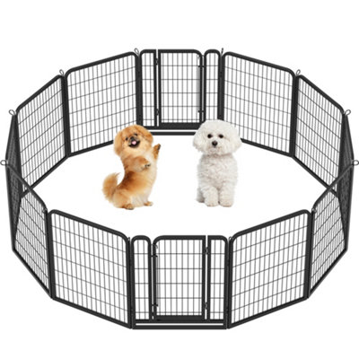 Yaheetech Black 12 Panel Dog Pen Metal Pet Playpen 65x80cm - 3