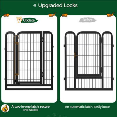 Yaheetech Black 12 Panel Dog Pen Metal Pet Playpen 65x80cm - 5