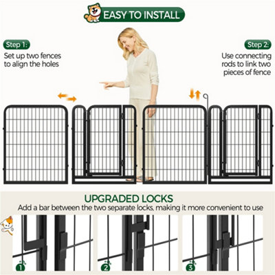 Yaheetech Black 12 Panel Dog Pen Metal Pet Playpen 65x80cm - 6