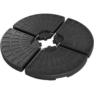 Yaheetech Black 13L 4-Piece Fillable Patio Umbrella Base Stand