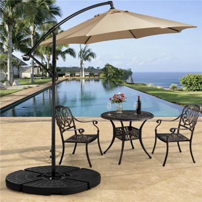 Yaheetech Black 13L 4-Piece Fillable Patio Umbrella Base Stand