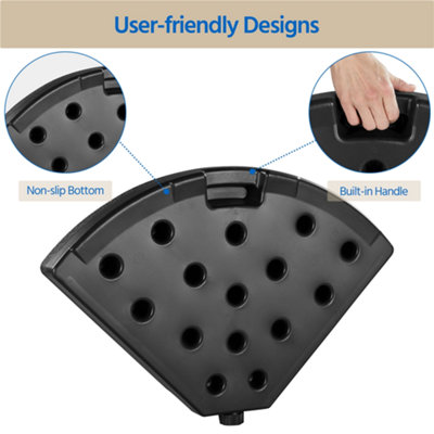 Yaheetech Black 13L 4-Piece Fillable Patio Umbrella Base Stand - 4