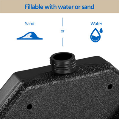 Yaheetech Black 13L 4-Piece Fillable Patio Umbrella Base Stand - 7