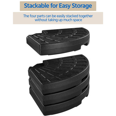 Yaheetech Black 13L 4-Piece Fillable Patio Umbrella Base Stand - 8