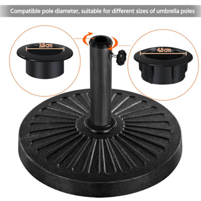 Yaheetech Black 14kg Patio Umbrella Base Stand for 38/48mm Poles - 4