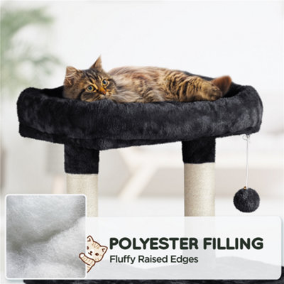 Yaheetech Black 159.5cm Multilevel Cat Tower Plush Cat Tree with Hammock