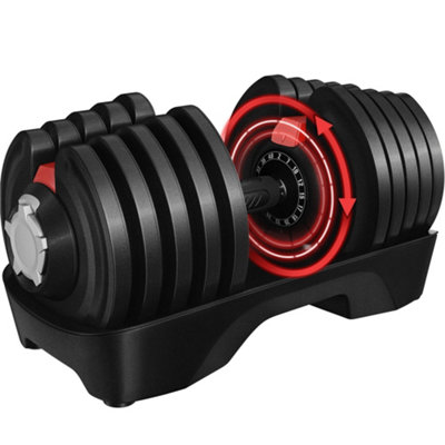 Yaheetech Black 16-in-1 40kg Adjustable Dumbbell Weight for Home Gym