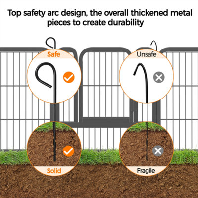 Yaheetech Black 16 Panel Dog Pen Metal Pet Playpen 63x63cm - 7