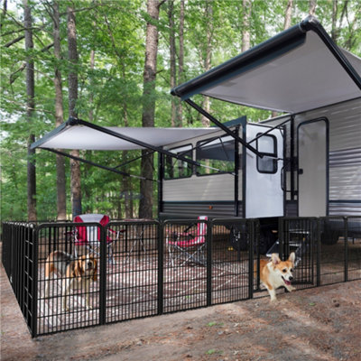 Yaheetech Black 16 Panel Dog Pen Metal Pet Playpen 65x80cm - 4