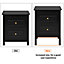 Yaheetech Black 2 Drawer Bedside Table Rectangular End Table