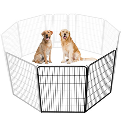 Yaheetech Black 2 Panel Metal Dog Pen Pet Playpen 80x100cm