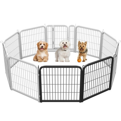Yaheetech Black 2 Panel Metal Dog Pen Pet Playpen 80x60cm - 3