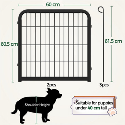 Yaheetech Black 2 Panel Metal Dog Pen Pet Playpen 80x60cm - 4