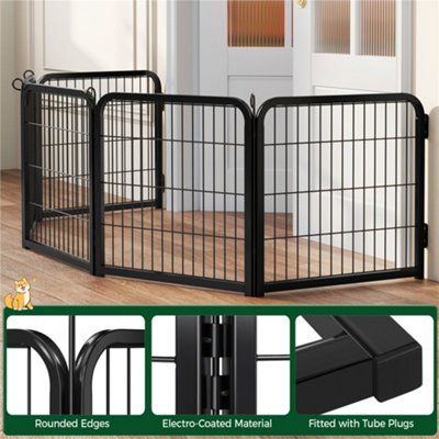 Yaheetech Black 2 Panel Metal Dog Pen Pet Playpen 80x60cm - 8