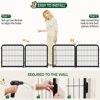 Yaheetech Black 2 Panel Metal Dog Pen Pet Playpen 80x60cm - 9