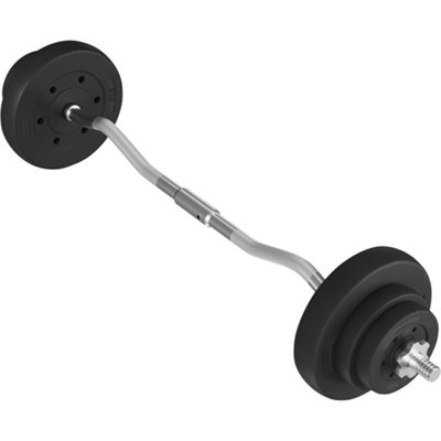Yaheetech Black 20 KG Adjustable Barbell Weight Set for Home Gym