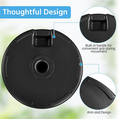 Yaheetech Black 22L Fillable HDPE Patio Parasol Base Stand - 4