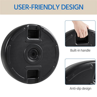 Yaheetech Black 22L Fillable Patio Plastic Umbrella Base Stand for 38/48mm Poles - 7