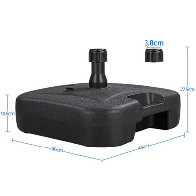 Yaheetech Black 22L Fillable Patio Umbrella Base Stand for 38mm Poles - 3