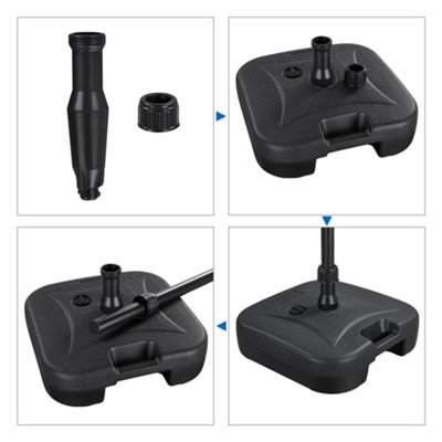 Yaheetech Black 22L Fillable Patio Umbrella Base Stand for 38mm Poles - 8