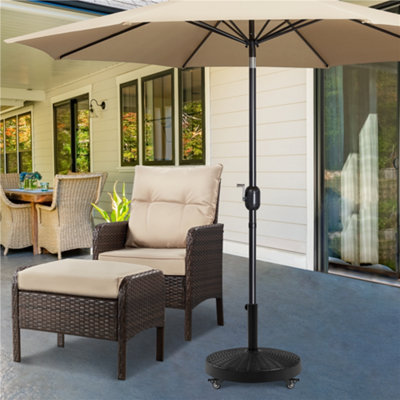 Yaheetech Black 24 kg Umbrella Base Stand with Wheels