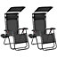Yaheetech Black 2pcs Outdoor Zero Gravity Chair with Sunshade/Cupholder