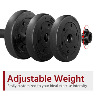 Yaheetech Black 2x10kg Adjustable Dumbbell Set for Home Gym - 3