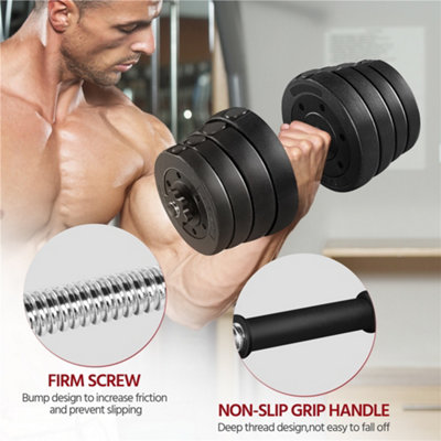 Yaheetech Black 2x15kg Adjustable Dumbbell Set for Home Gym - 5