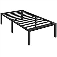 Yaheetech Black 3ft Single Metal Bed Frame with Heavy Duty Steel Slat Support, 41.5 cm