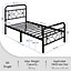 Yaheetech Black 3ft Single Metal Bed Frame with Sparkling Star Design Headboard and Footboard