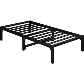Yaheetech Black 3ft Single Metal Bed Frame with Ultra-durable Steel Slat Support, 37.5cm
