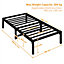 Yaheetech Black 3ft Single Metal Bed Frame with Ultra-durable Steel Slat Support, 37.5cm