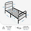 Yaheetech Black 3ft Single Metal Bed Frame with Vintage Headboard and Footboard