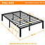 Yaheetech Black 4ft6 Double Metal Bed Frame with Heavy Duty Steel Slat Support, 46cm