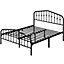 Yaheetech Black 5ft King Metal Bed Frame with Arched Headboard and Footboard
