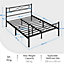 Yaheetech Black 5ft King Metal Bed Frame with Curved Design Headboard and Footboard